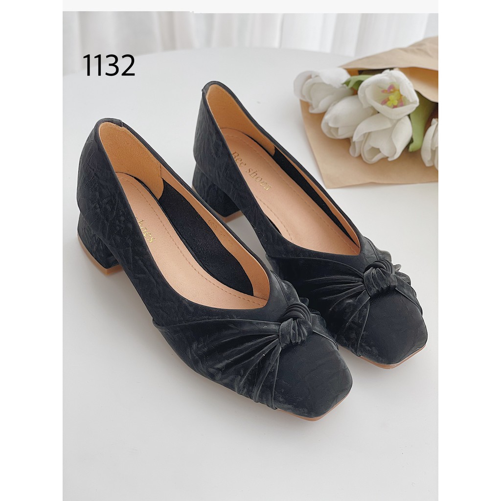 BEESHOES - GIÀY BÚP BÊ NỮ MŨI VUÔNG ĐẾ VUÔNG - GIÀY BÚP BÊ NỮ ĐẾ VUÔNG CAO 3 PHÂN SẴN MÀU ĐEN - KEM - HỒNG ĐẤT 201132 | BigBuy360 - bigbuy360.vn