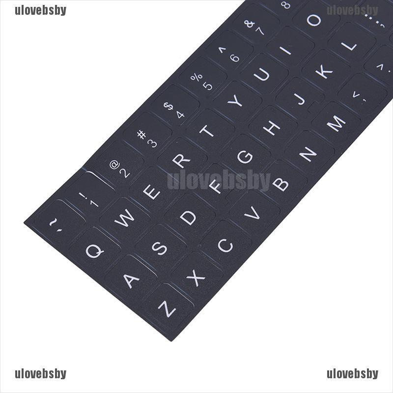 【ulovebsby】English Keyboard Replacement Stickers White on Black Any PC Compute