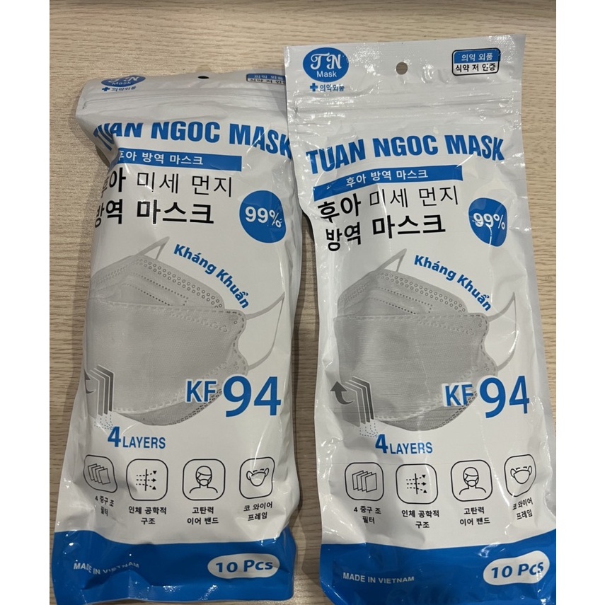 Set 10 Chiếc Khẩu Trang 3D AK MASK KF94 - 4 Lớp Kháng Khuẩn Công Nghệ Hàn Quốc - Chống Thâm Nước Mưa