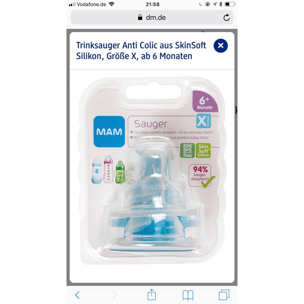 Núm thay bình sữa MAM