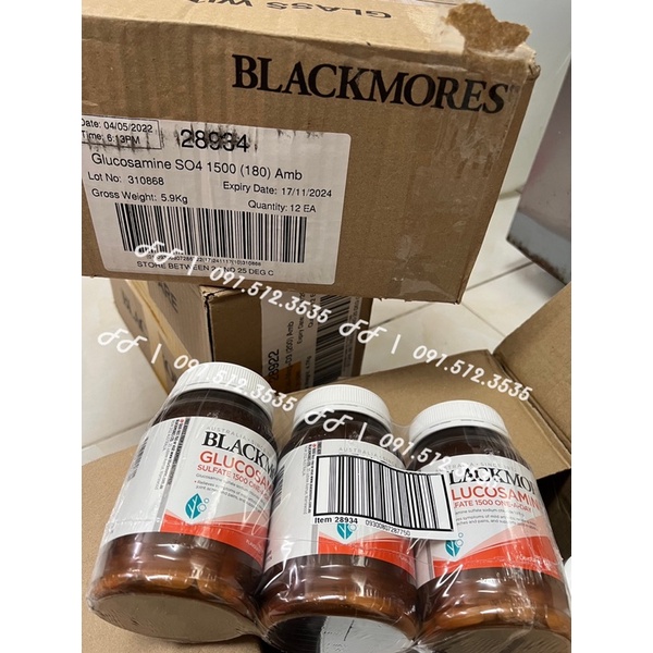Glucosamine Blackmores 1500mg mẫu mới, date mới- Xương khớp Glucosamine, Giảm đau nhức, thoái hoá