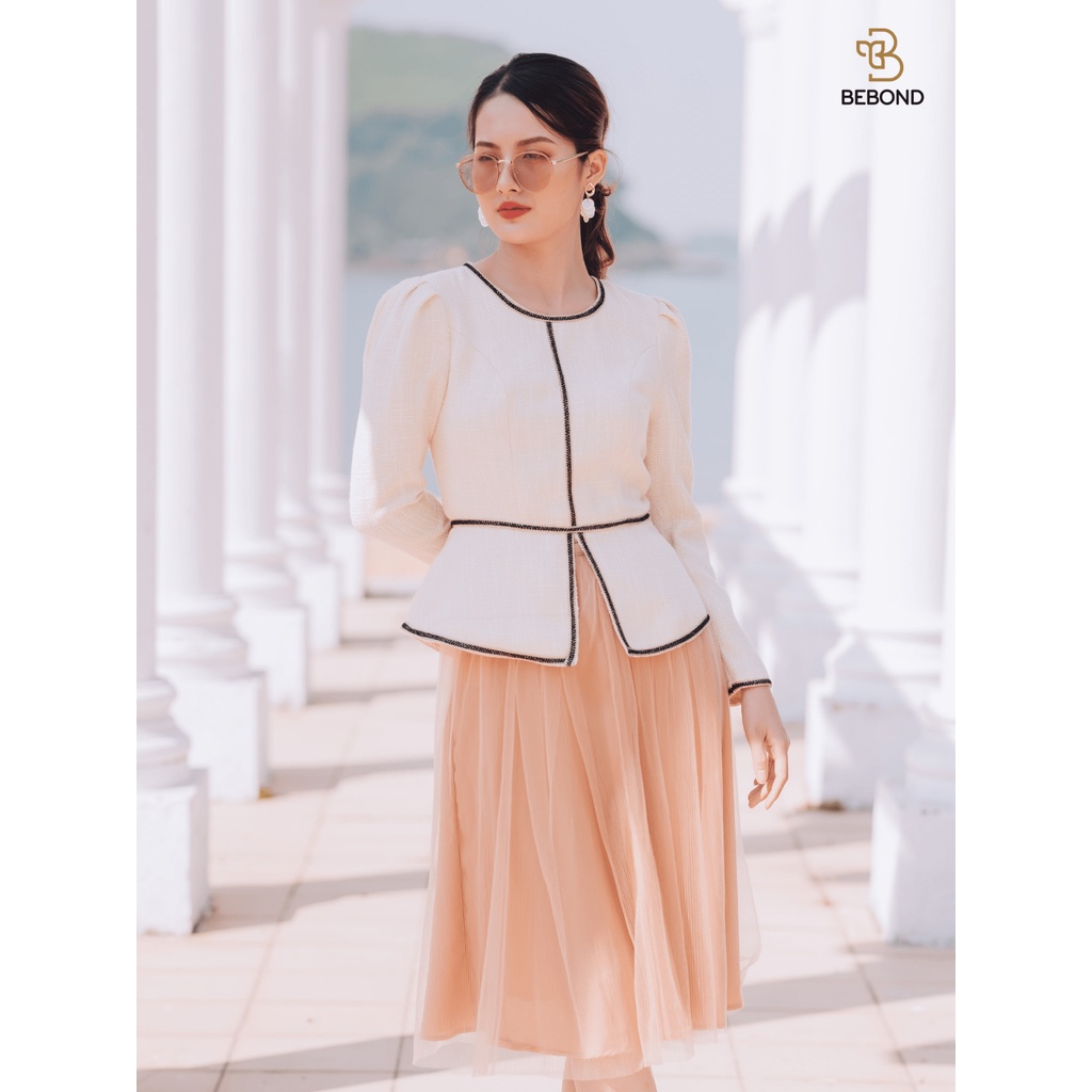 Set Áo Vest Chân Váy Nữ Màu Be BEBOND Kiểu Dáng Trẻ Trung Thanh Lịch Phong Cách Thời Trang Hàn Quốc BBS09 | BigBuy360 - bigbuy360.vn