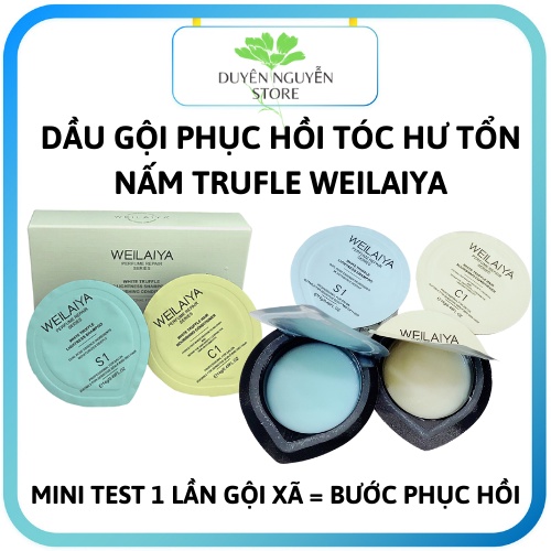 Dầu Gội Phục Hồi Tóc Hư Tổn Khô Sơ Chẻ Ngọn Sạch Gàu Bóng Mượt Đa Tầng Nấm Truffle Weilaiya Mini Test