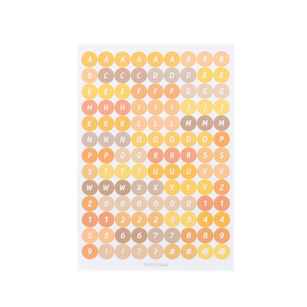 Set 4 Tờ Miếng Dán Hình Chữ Cái Và Số Nhiều Màu Sắc Dùng Trang Trí Sổ Tay Diy