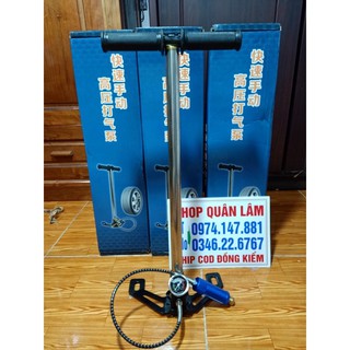 Bơm cao áp chân gấp đồng hồ to lọc ẩm to