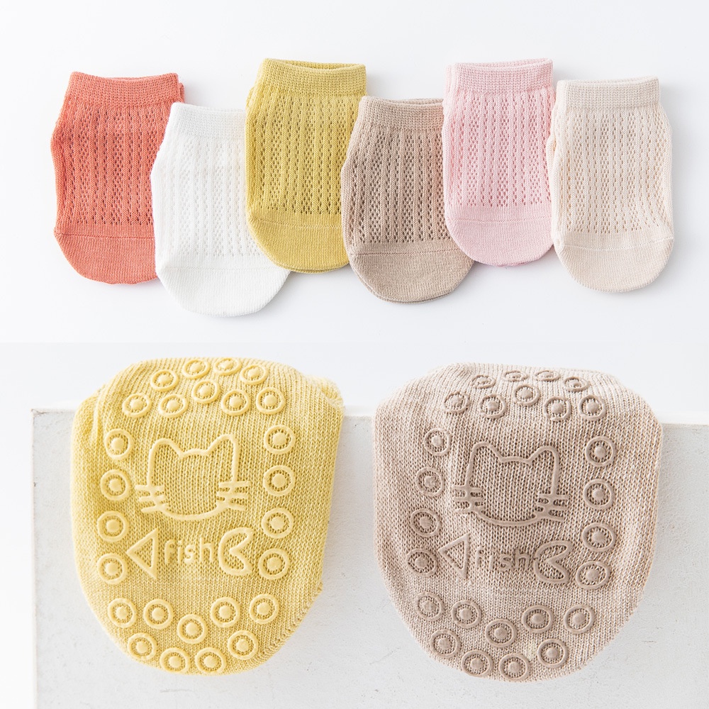 Vớ Cotton Mỏng Cổ Thấp Thoáng Khí Thoải Mái Nhiều Màu Sắc Cho Bé