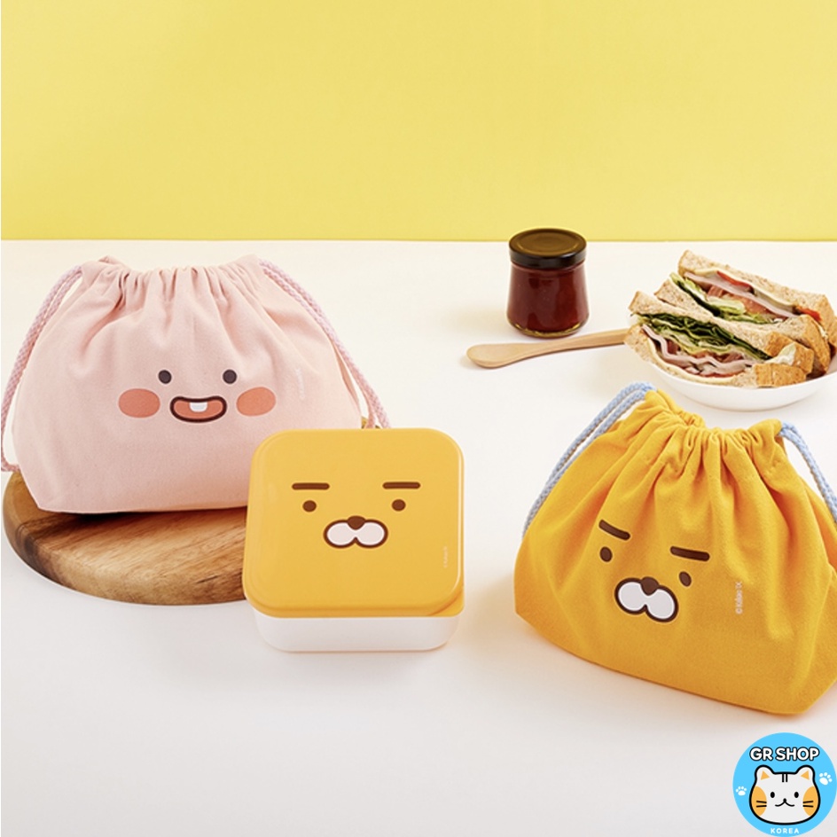 🎈Daiso Túi Đựng Hộp Cơm Trưa / Khay Đựng Đồ Ăn Trưa Phong Cách Hàn Quốc Cho Bạn Bè KAKAO Friends Apeach Ryan