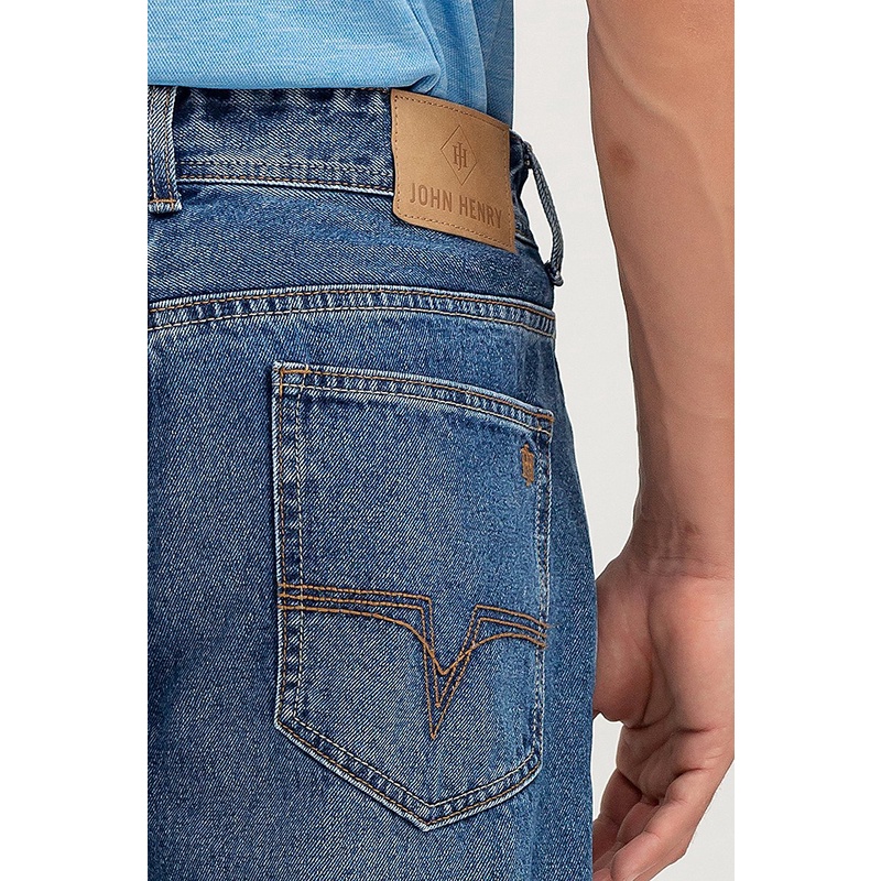 Quần jeans nam form rộng , thời thượng, trẻ trung, chất liệu cao cấp John Henry - JN22FH34-CL