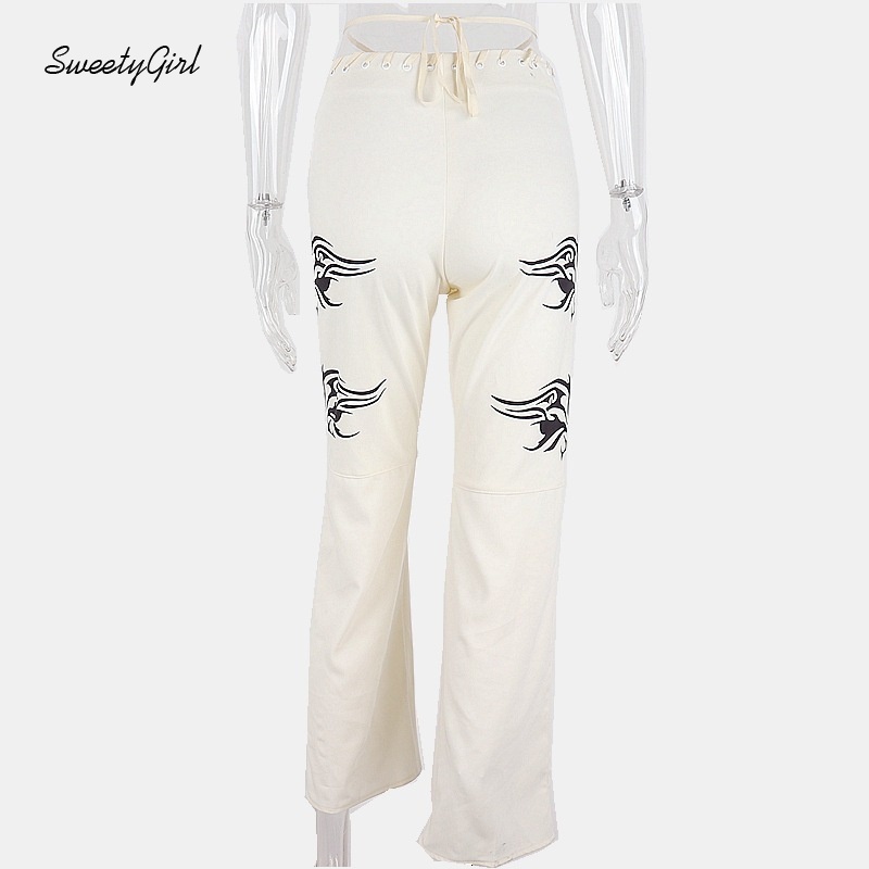 Quần dài lưng cao dáng ôm in họa tiết độc đáo thời trang dành cho nữ