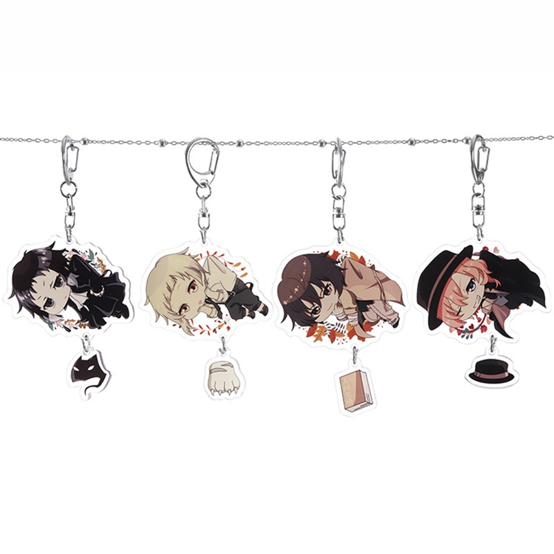 Móc khóa bằng acrylic họa tiết hoạt hình Bungou Stray Dogs