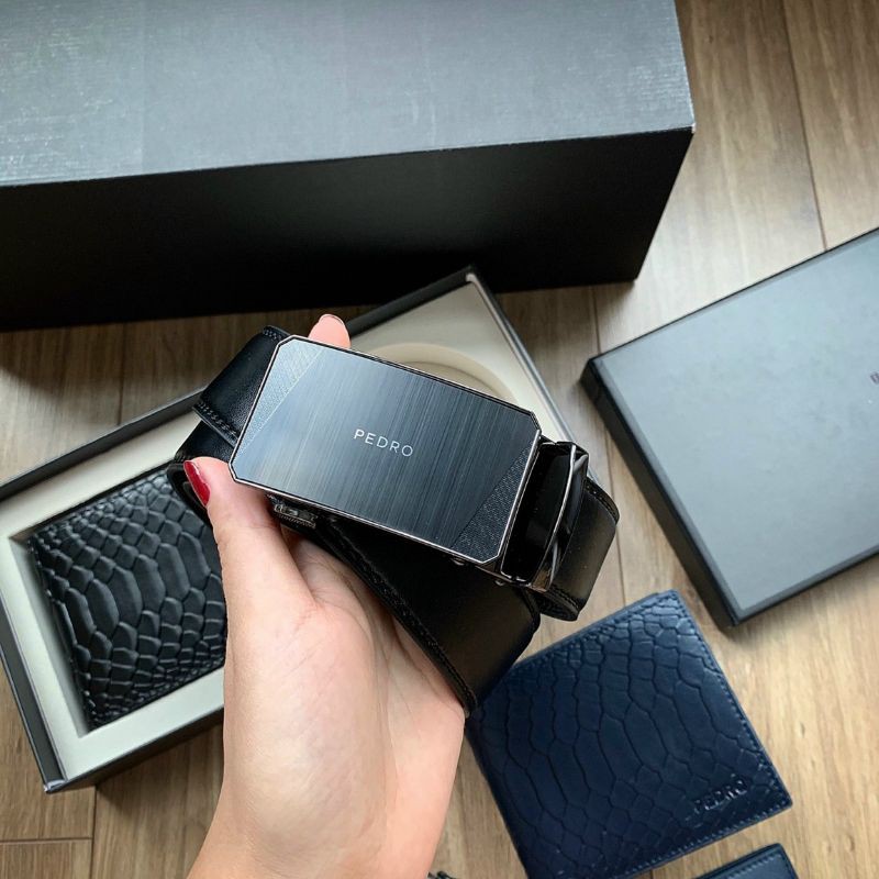 Pedro Set Thắt Lưng Ví Nam. Hàng xuất chuẩn Full box