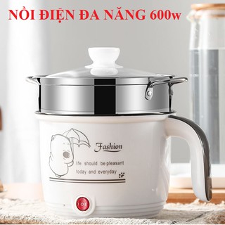 Nồi Inox chống dính 1.8L điện 600w đa năng Nấu - Chiên - Xào - Lẩu - Hấp