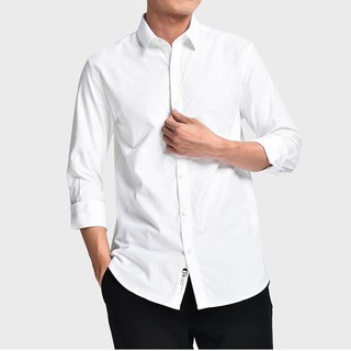 Áo sơ mi trắng ROUTINE vải flannel oxford