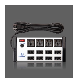 Ổ cắm 12 cửa ( 4 ổ đa năng + 8 ổ đơn ) có aptomat OMINSU