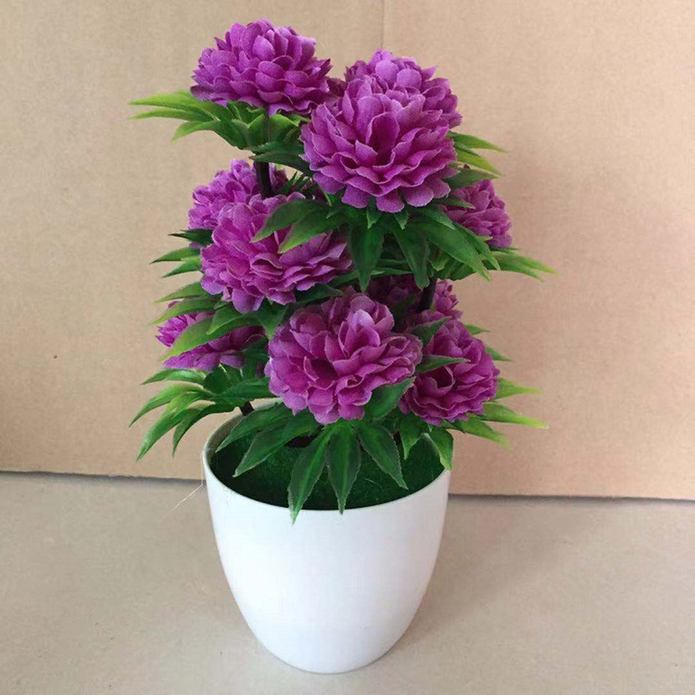 1 Chậu Hoa Cúc Bonsai Nhân Tạo Trang Trí Nội Thất