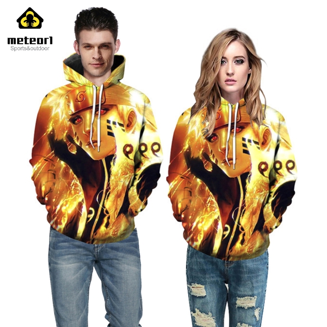 Áo hoodie dài tay in hình Naruto 3D thời trang