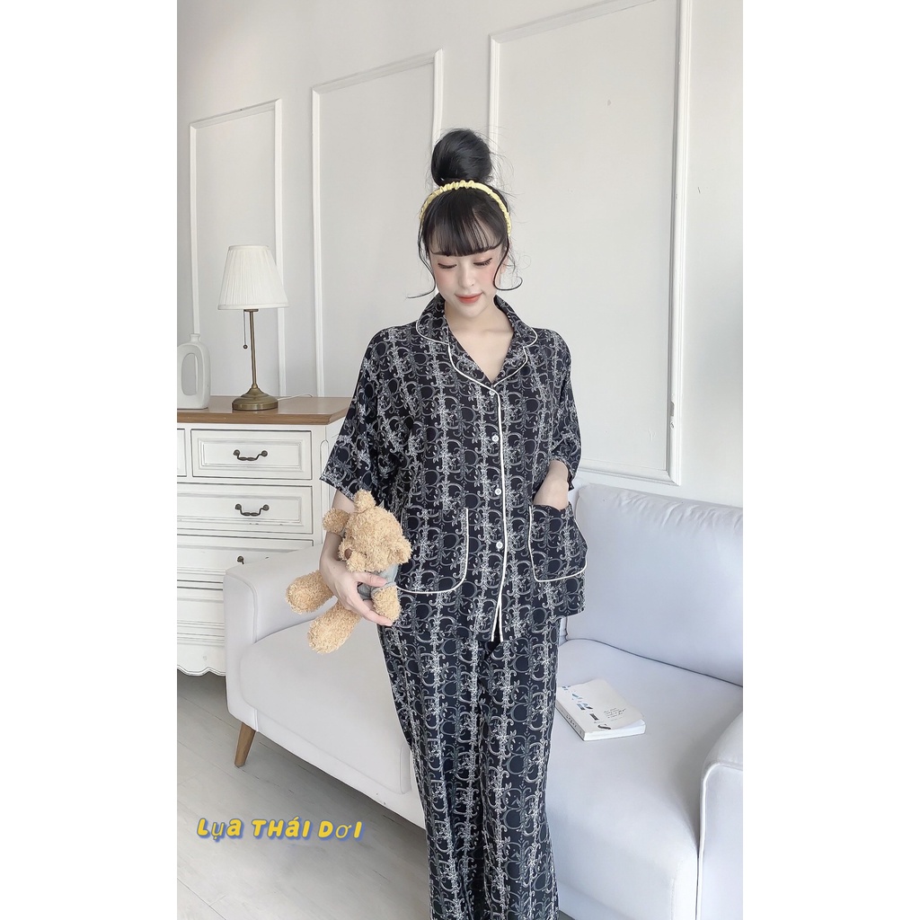 Bộ Đồ Nữ Pijama Mặc Nhà Quần Dài Lụa Mềm Mịn MOMOSA Shop