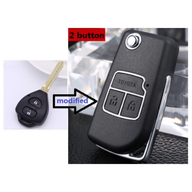 Vỏ Chìa gập thay thế chìa khoá Toyota Vios   2 nút