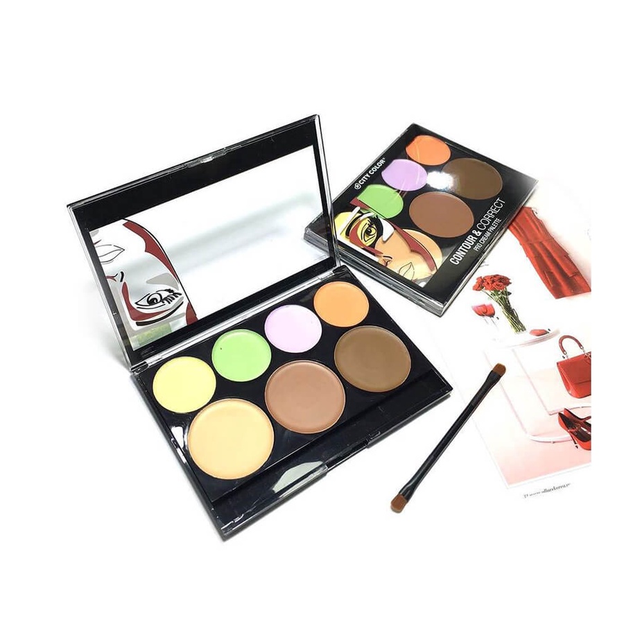 BẢNG CHE KHUYẾT ĐIỂM &amp; TẠO KHỐI CITY COLOR CONTOUR AND CORRECT CREAM PALETTE 7 Ô 32G