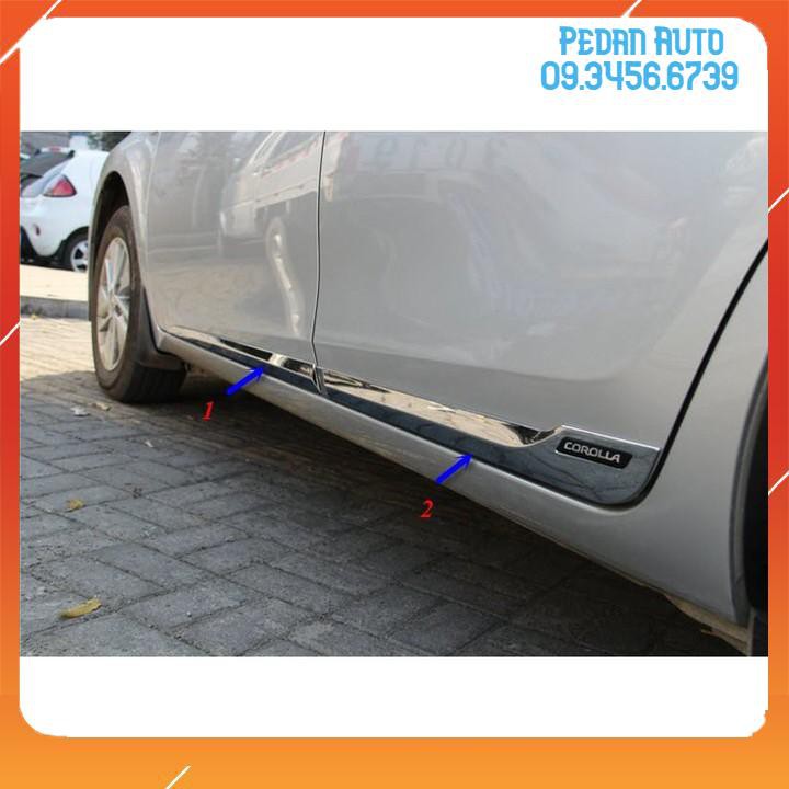 Nẹp Sườn Mạ Crom Xe Toyota Altis 2014 đến 2020 Kiểu dáng thể thao cá tính