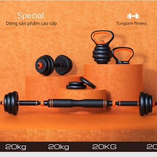 Tạ tay 20kg. bộ tạ tay tạ đòn tạ squat điều chỉnh đa năng fed-1302 loại 20kg