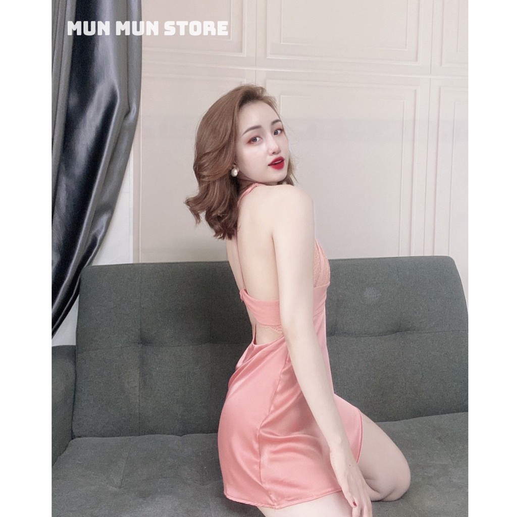 Váy Ngủ Sexy ❤️𝐅𝐫𝐞𝐞 𝐒𝐡𝐢𝐩❤️ MunMunStore đồ ngủ sexy chất lụa satin mềm mại - quyến rũ (ảnh + video thật)8864