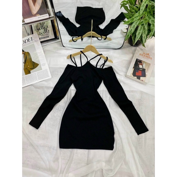 Váy body nữ dây đan ôm body tôn dáng siêu xinh