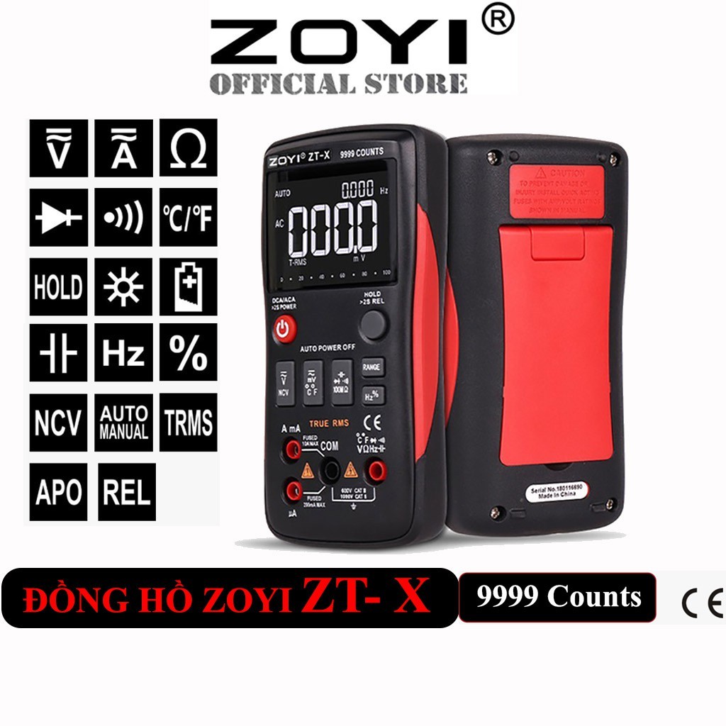 Đồng Hồ Đo Điện Zoyi Zt-X Cao Cấp Đo Điện Vạn Năng Tự Động  - Hàng Chính Hãng - Bảo Hành 12 Tháng