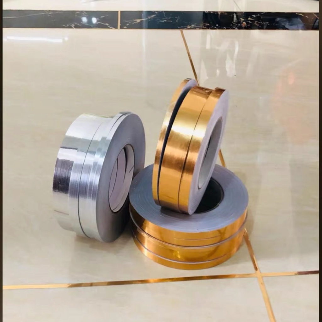 Cuộn chỉ dán viền trang trí nội thất Màu Vàng Đồng Dài 20m Rộng 0.5cm/1cm/1.5cm/2cm