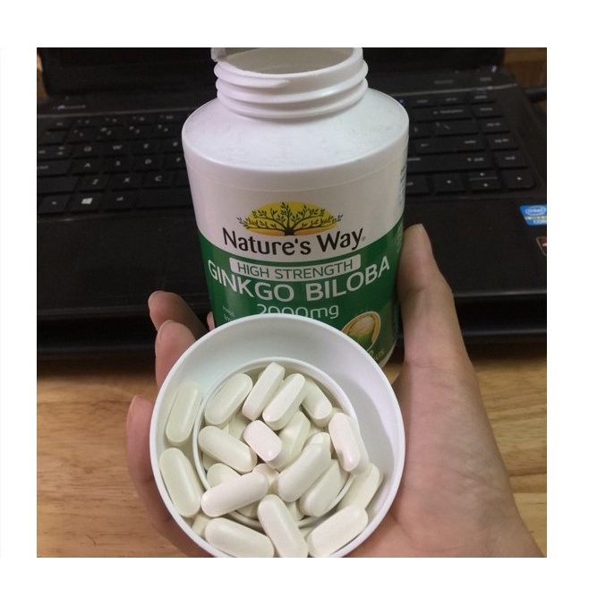 [Hàng chuẩn Úc] Viên uống bổ não Nature’s way high strength ginkgo biloba 2000mg 120 viên của Úc