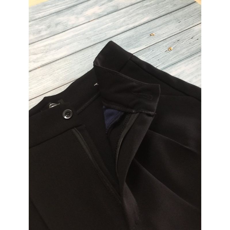 Quần baggy nữ công sở gấu bằng vải tuyết mưa màu đen | BigBuy360 - bigbuy360.vn