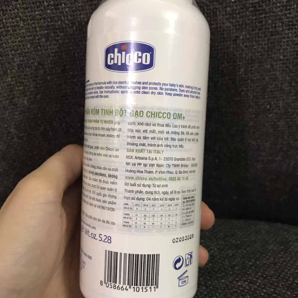 Phấn rôm tinh bột gạo 150gr Chicco