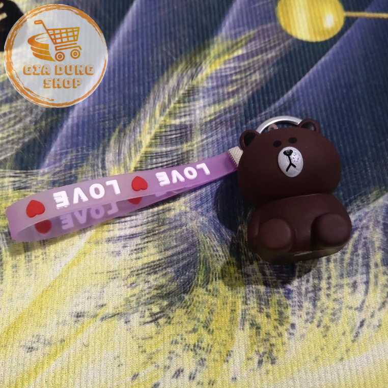 Móc Khoá Hình GẤU BROWN - GẤU NÂU Bóp Kêu