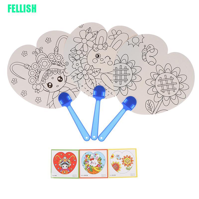 1 Quạt Cầm Tay Tự Tô Màu Cho Bé Mẫu Giáo