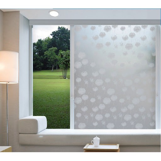 Giấy decal dán kính Mẫu hoa văn T070 làm mờ kính Khổ 90x100cm chống chói giảm nắng