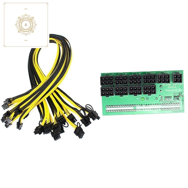 Set 9 Bo Mạch Nguồn Điện Eth Zec Chuyển Đổi 12v Gpu / Psu 18awg Pci-E 6 Pin Sang 6 + 2 Pin