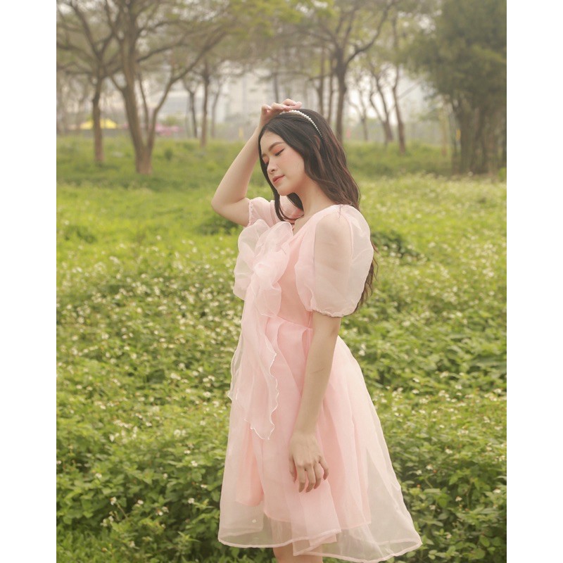 [Mã FATHANG5 giảm 10K đơn 50K] VÁY ĐI PROM/ĐI TIỆC/KỶ YẾU - ROSEMARY DRESS - VÁY CỔ TIM NƠ TO BẢN TAY BỒNG - V0123 | BigBuy360 - bigbuy360.vn