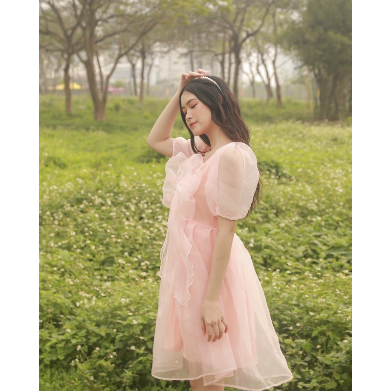 [Mã FATHANG5 giảm 10K đơn 50K] VÁY ĐI PROM/ĐI TIỆC/KỶ YẾU - ROSEMARY DRESS - VÁY CỔ TIM NƠ TO BẢN TAY BỒNG - V0123