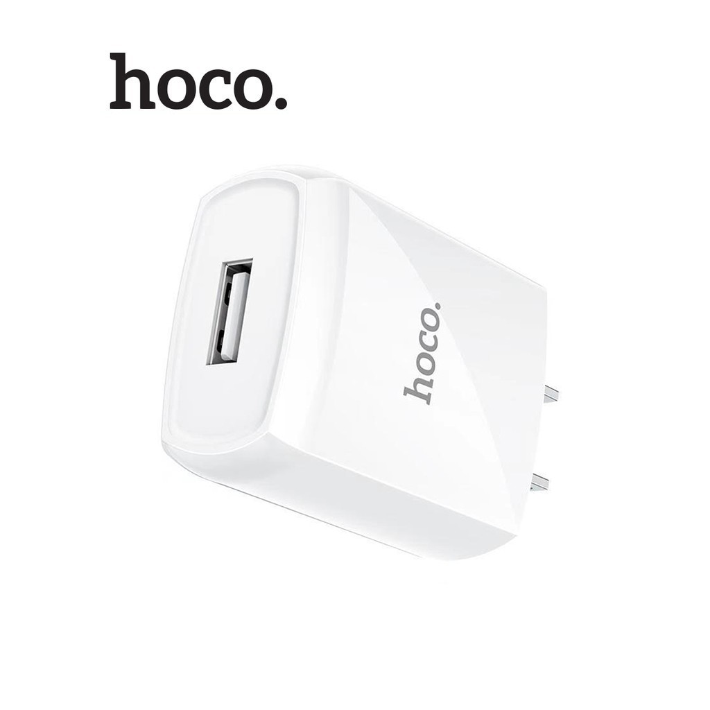 Củ sạc 2.4A Hoco DC13 chuôi dẹt vật liệu PC chống cháy 1 cổng Usb dành cho mọi thiết bị