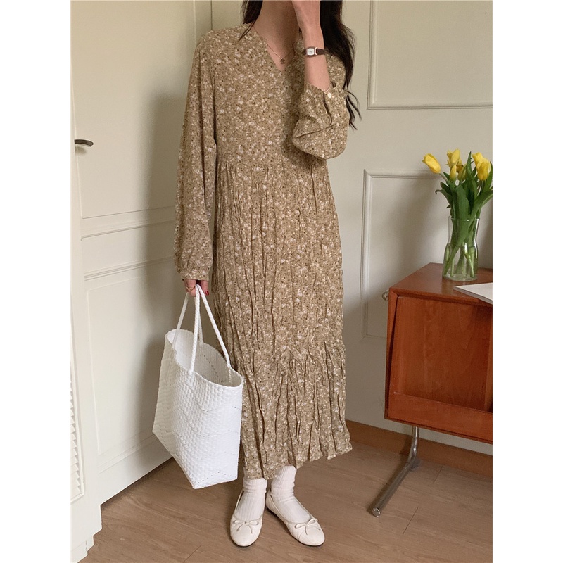 Đầm Dài Tay Dáng Rộng In Hoa Lãng Mạn 49720