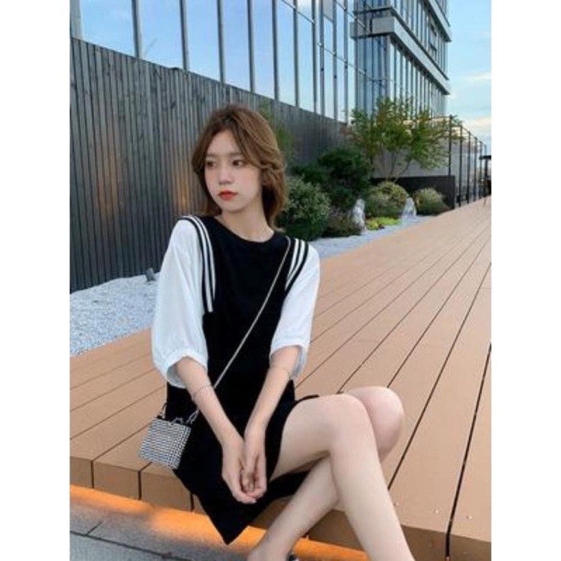Váy bầu tay lỡ trẻ trung chất coton