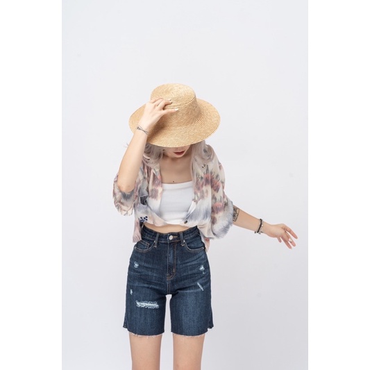 Quần Đùi biker rách MD 2 màu•MIDDUA SHOP