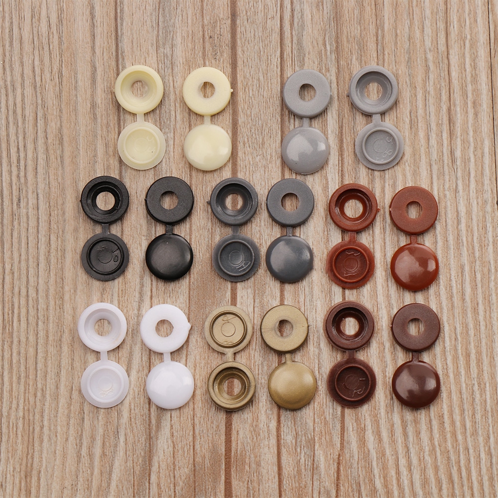 LONTIME 100Pcs Fold Snap Screw Cap Bolt Protective Cover Furniture Decor