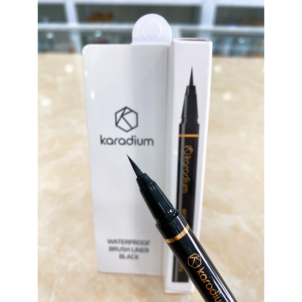 Bút Kẻ Mắt Nước Chống Trôi, Sắc Nét Karadium Waterproof Brush Liner - Black Hàn Quốc