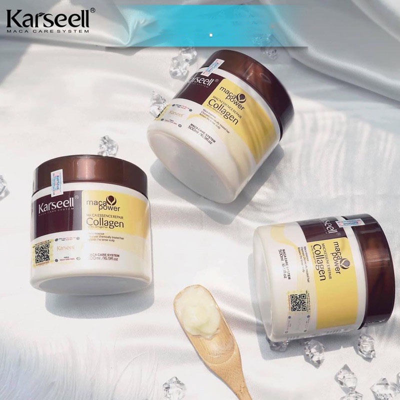 ✅[CHÍNH HÃNG] Kem hấp ủ tóc collagen Karseell phục hồi siêu mượt  500ml phục hồi tóc hư tổn - khô xơ - chẻ ngọn