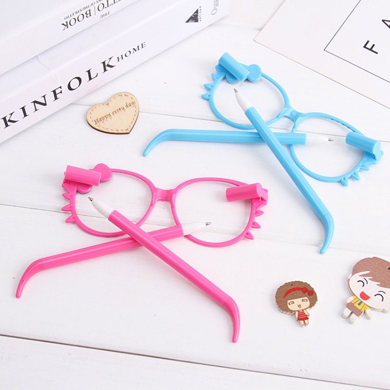 1 Bút Bi Hình Mắt Kính Hoạt Hình Sáng Tạo Cho Bé
