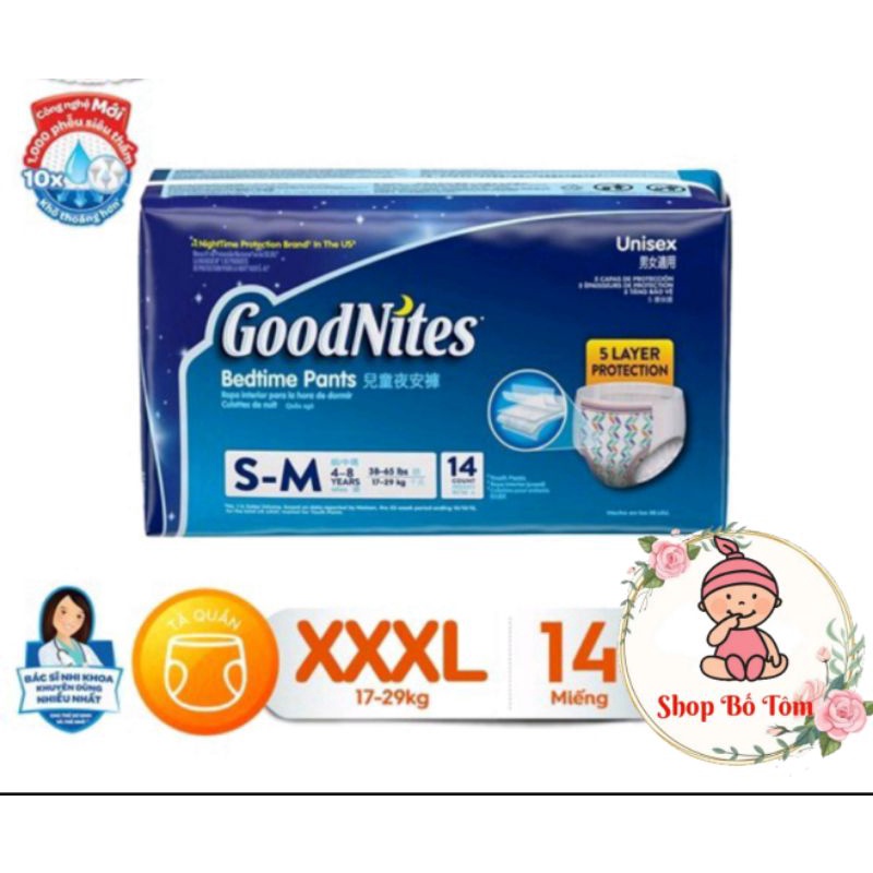 Tã quần ban đêm Huggies goodnites XXXL14 ( hàng nhập khẩu mỹ )