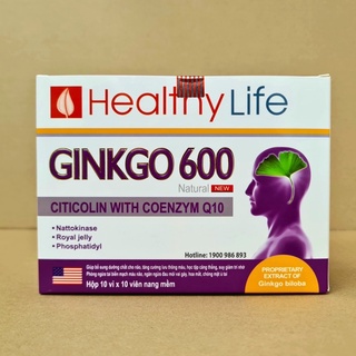 Ginkgo 600 Giúp hoạt huyết dưỡng não, bền thành mạch hộp 100 viên