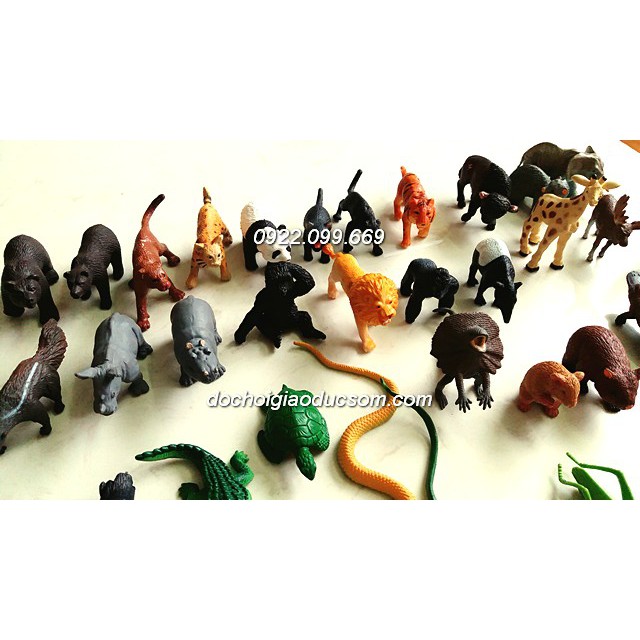Mô hình 36 động vật hoang dã mini Safari - bé học thế giới xung quanh