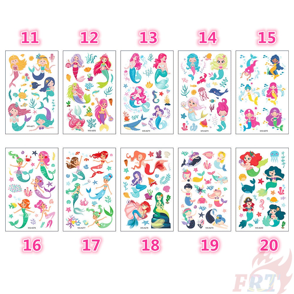 1 Tờ ❤ Hình Xăm Dán Tạm Thời Hình Nàng Tiên Cá Đẹp Mắt ❤ Hình Xăm Dán Tạm Thời Chống Nước Quyến Rũ